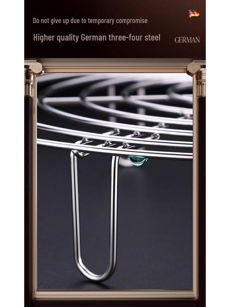 304 Stainless Steel Steaming Rack for Rice Cooker - Waterless Heat, Versatile Bun Steamer with High Legs.