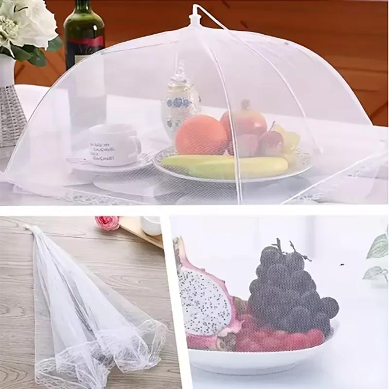 Foldable Food Covers Mesh Anti Fly Mosquito Meal Food Cover Umbrella Picnic Protect Dish Cover Meal Covers Kitchen Supplies