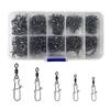 100 Buc/Cutie Conector Pescuit Inox Pin 4# 6# 8#10#12# Vârtel Rulant cu Rulment cu Agrafă Accesorii Momeală Cârlig de Pescuit