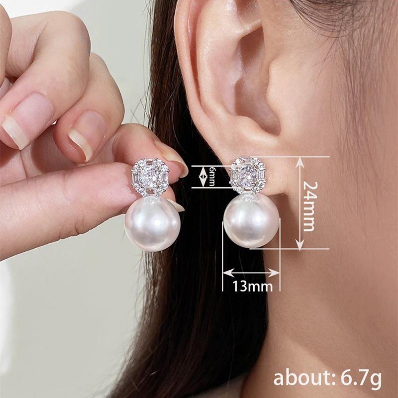Xiaomi Huitan Elegant Pearl Drop Earrings for Bride Elegant Imitation Pearl Dangle Earrings Romantic Wedding Jewelry for Women