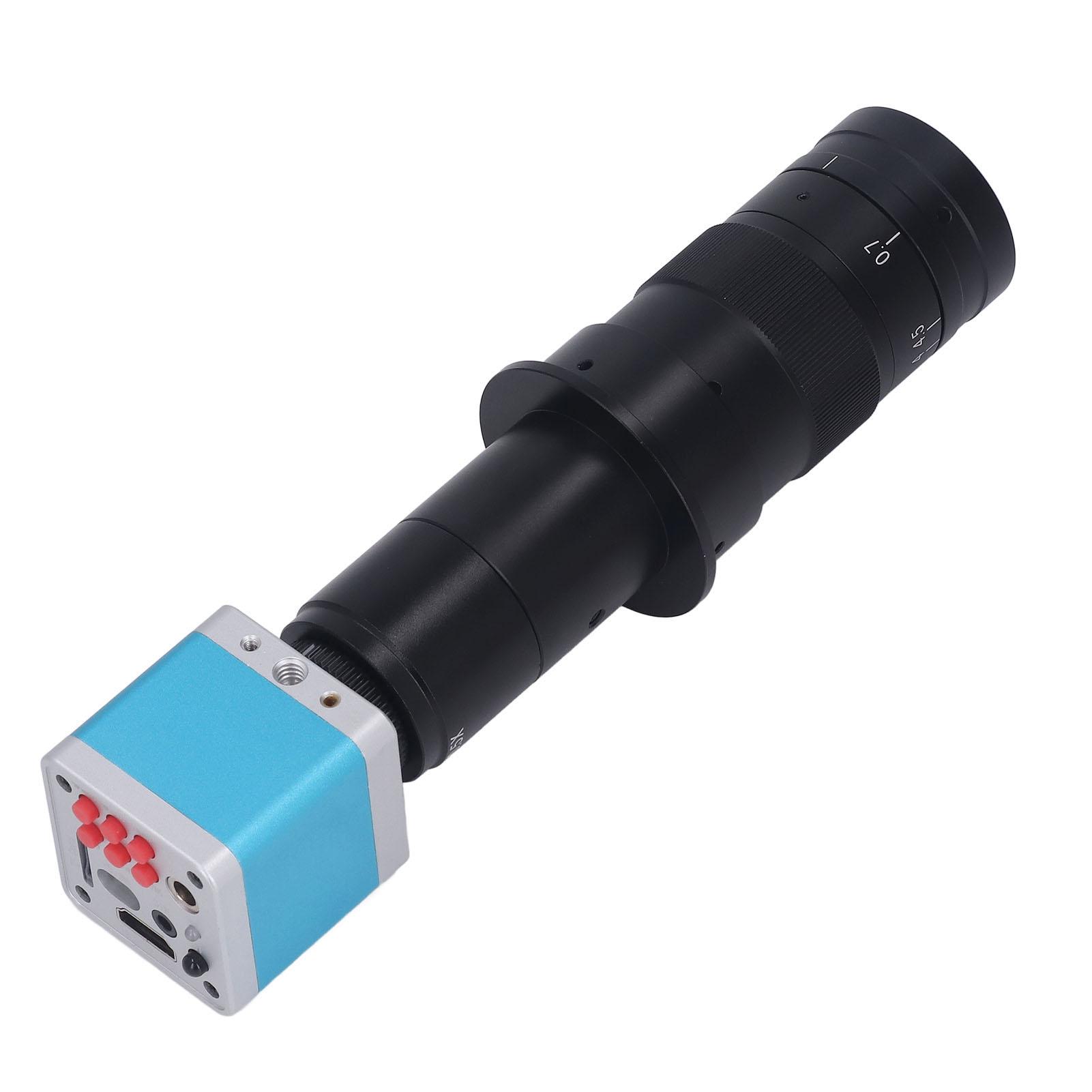 

4K Промислова мікроскопічна камера 180-кратний об єктив Подвійний вихід Великий огляд Промислова камера з пультом дистанційного керування 100–240 В ЄС