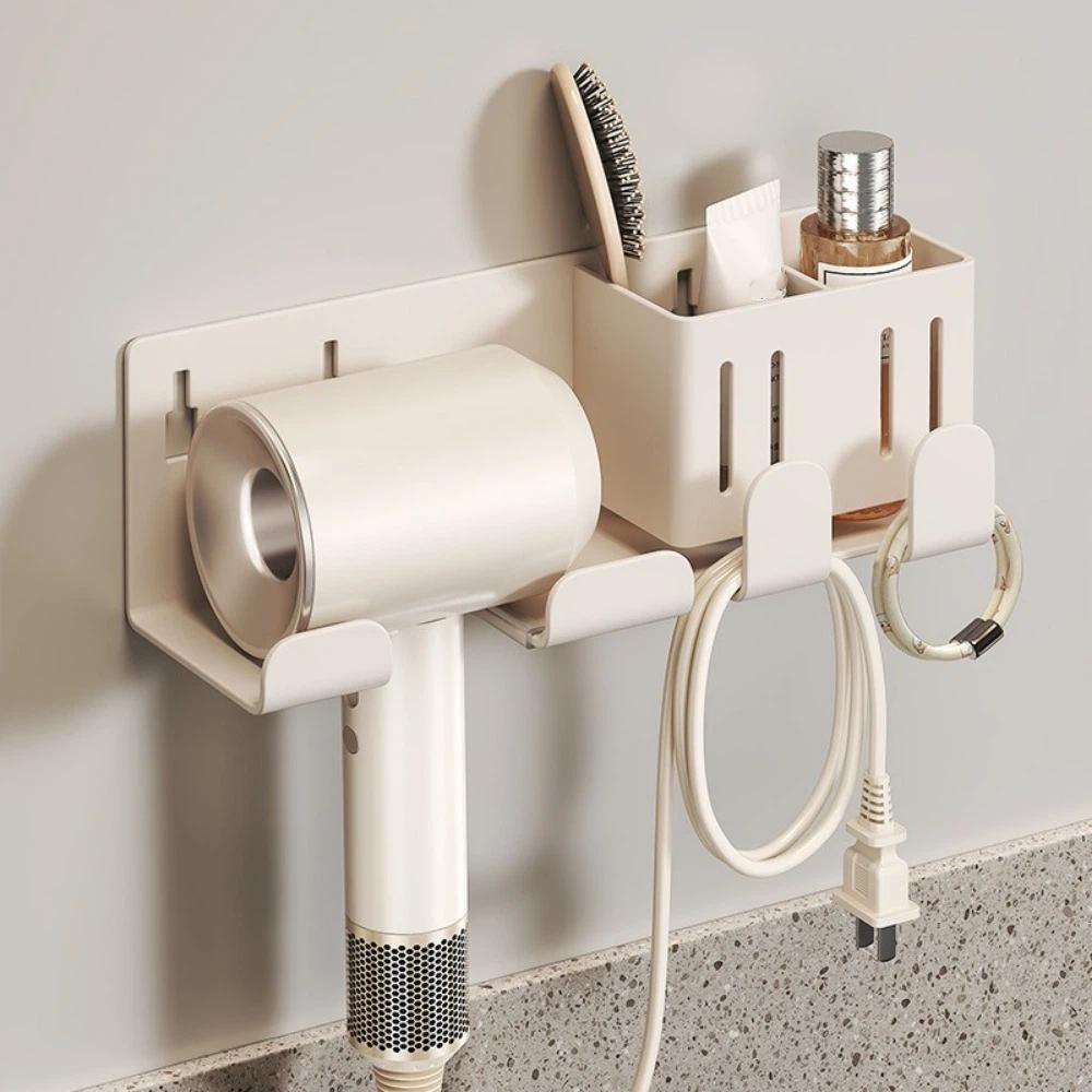 Wall Mounted Suction Cup Hair Dryer Holder Carbon Steel Blow Dryer Hanger  Hair Styling Area
