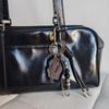 Stylish Leather Cord Keychain Makeup Mirror Portable Travel Essential Stylish Cosmetic Accessory Gift Metal Key Holder