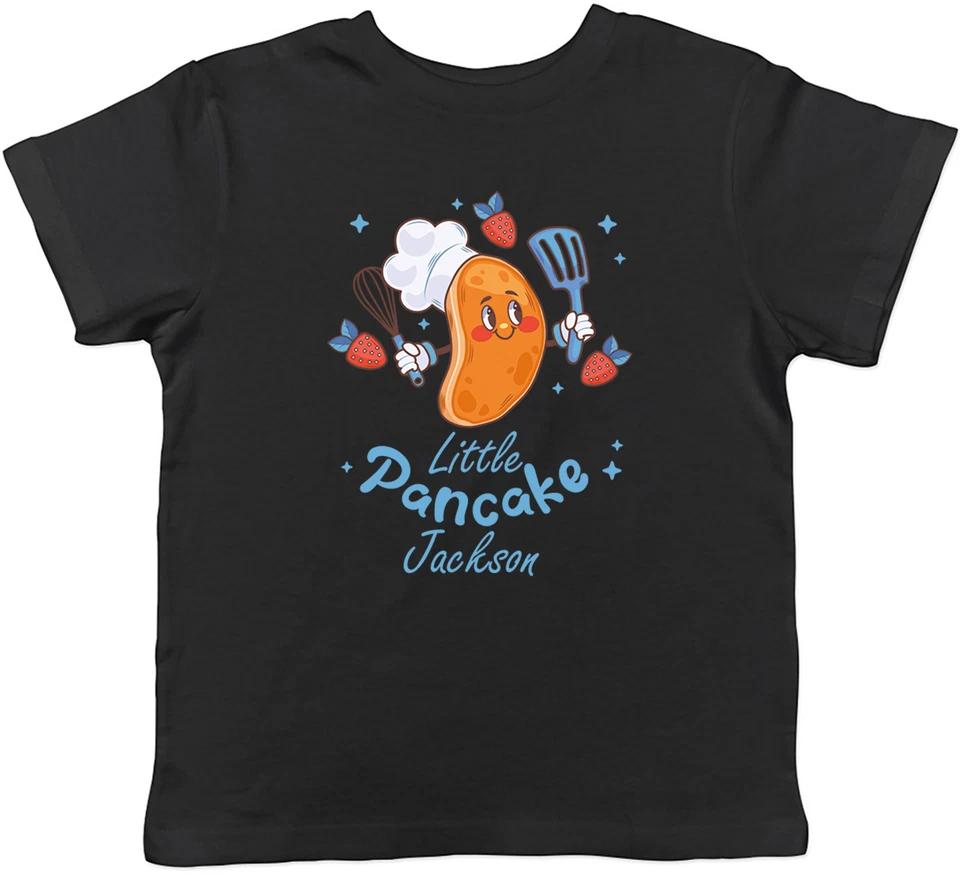 Personalised Little Pancake Shrove Tuesday Blue Kids T-Shirt Boys Girls Gift 130