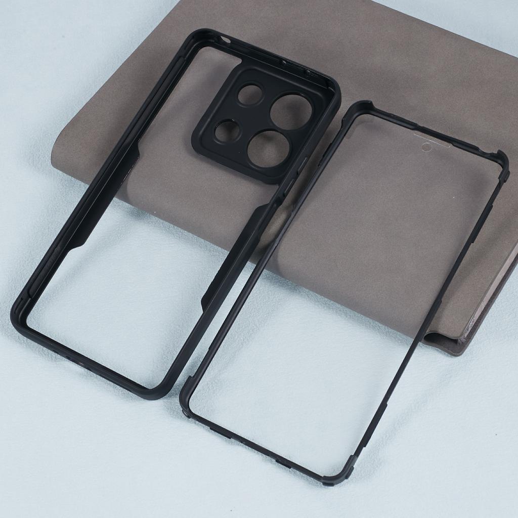 For Xiaomi Redmi Note 13 4G Case Anti-Drop Protective Acrylic+TPU Phone Shell,Black