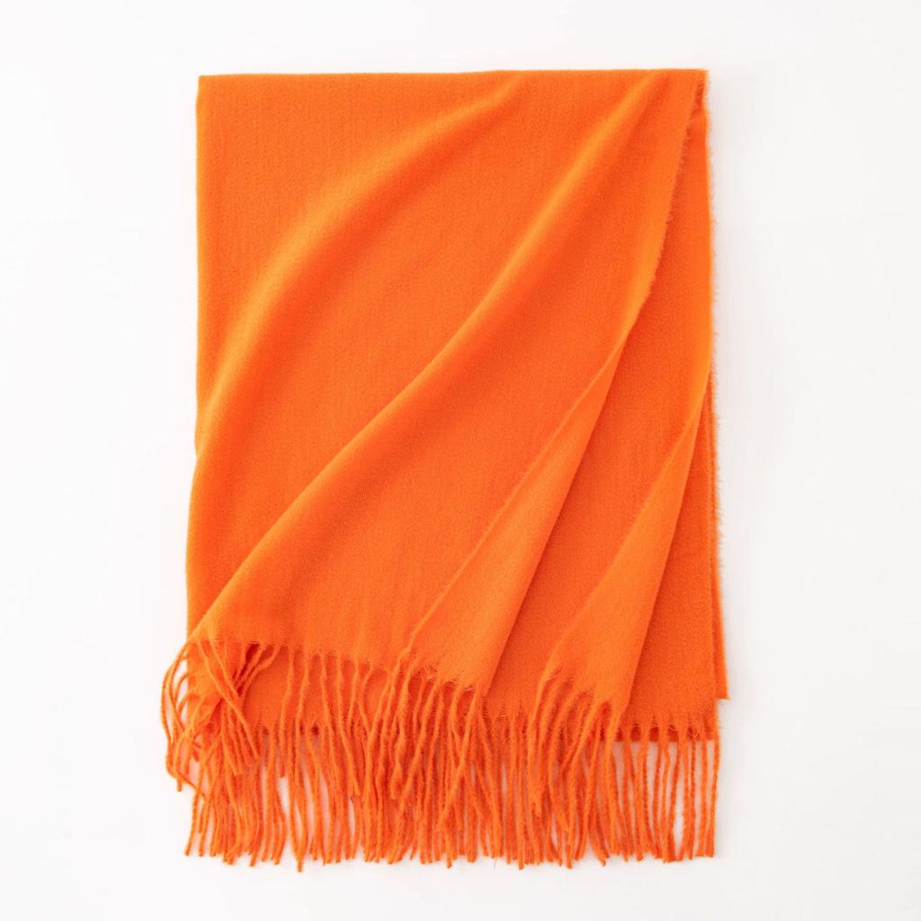 Cashmere Feel Solid Color Women's Imitation Cashmere Scarf Spring Atmosphere Korean Style Versatile Mid Length Shawl Scarf