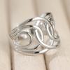 Vintage Hand Carved Women's Ring Ethnic CopperColor Metal Geometry Hollow Daily Wear Party Jewelry Anniversary Gift