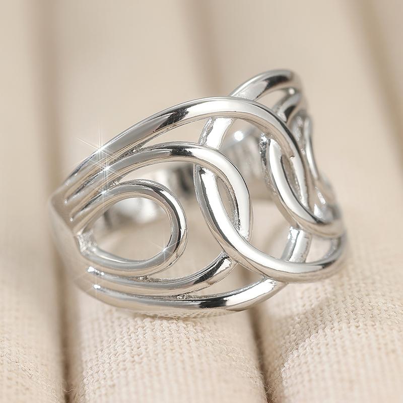 Vintage Hand Carved Women's Ring Ethnic CopperColor Metal Geometry Hollow Daily Wear Party Jewelry Anniversary Gift