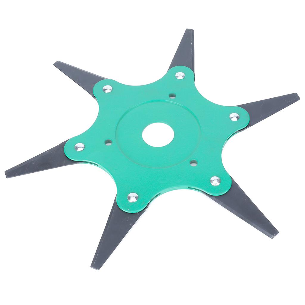 6 Teeth Brush Cutter Steel Blade 65mn Agricultural Lawn Mower Grass Trimmer Eater Head (Green)