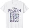 Hot Fashion Frozen Blue Hue Character Portrait Grid Panels T-Shirt S-4XL Four Seasons Gift Unisex