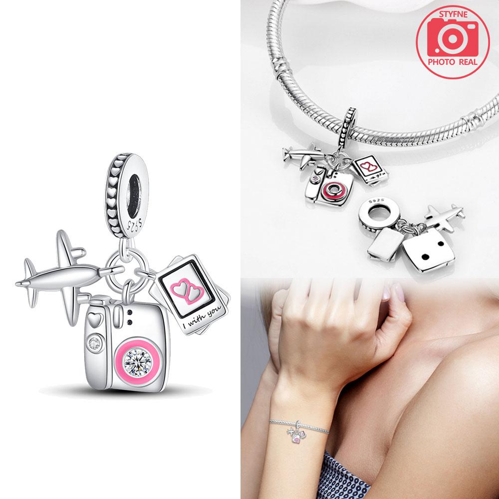 Charms Plata Copper Colors Luggage Carouselbead Fit Original Bracelet Diy Fine Jewelry Gift For Women