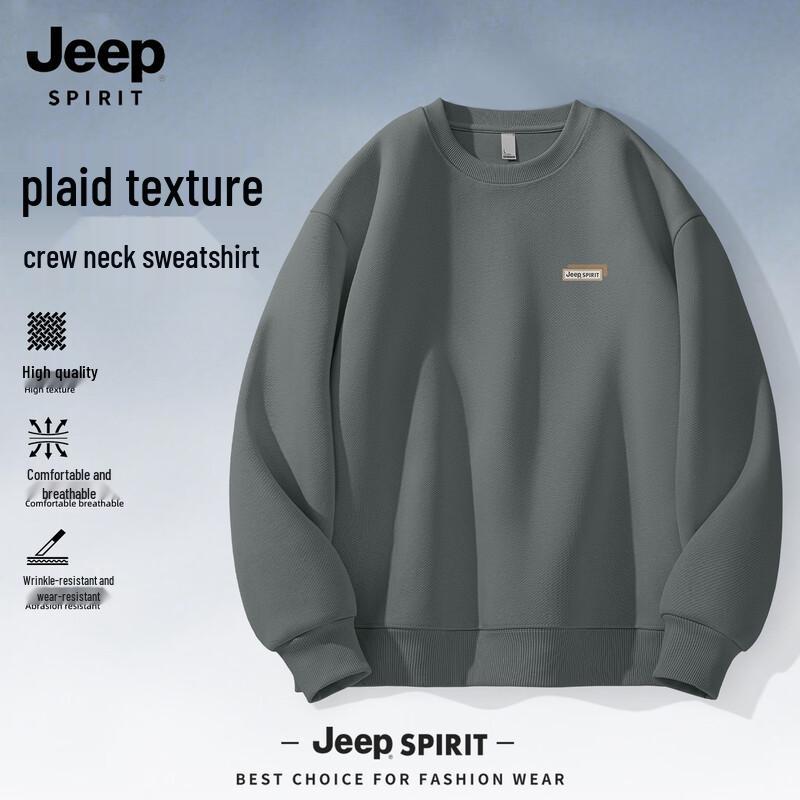 JEEP SPIRIT Men's 2025 Autumn Casual Round Neck Sweatshirt