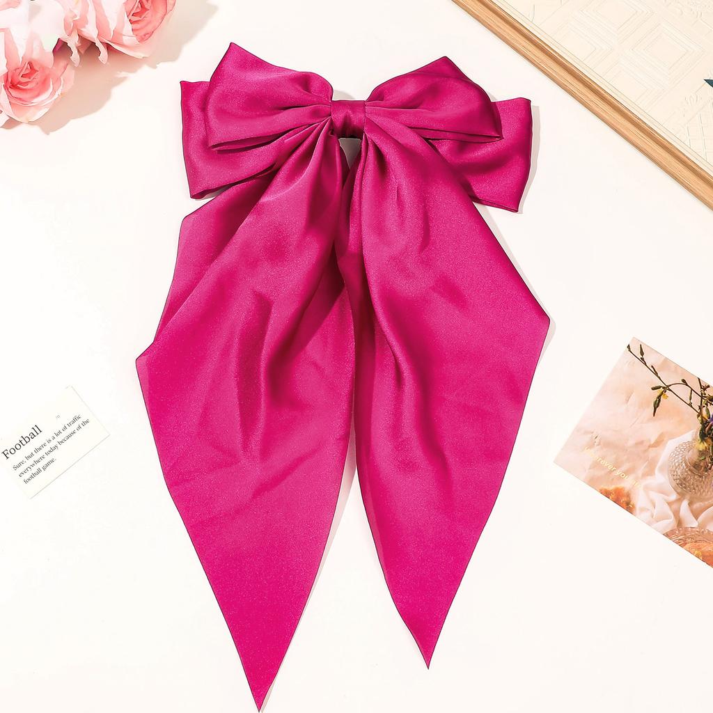 Elegant Bow Barrettes Women Temperament Ponytail Hairpin Hair Clip Girls Black Red Big Ribbon Hair Clip Fashion Hair Accessories