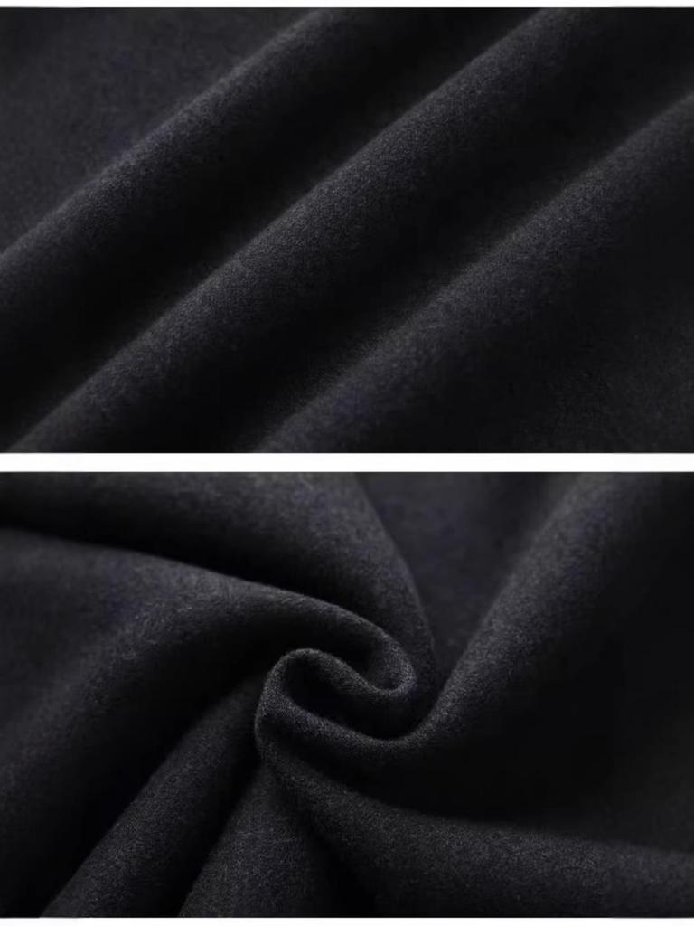 1108 A/W Wool-Blend Elastic Waist Slimming Bodycon Skirt with Back Slit