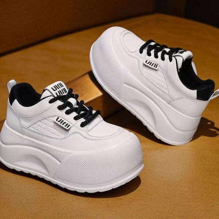 Thick sole heightening spring and autumn muffin board shoes casual sports bread shoes velvet