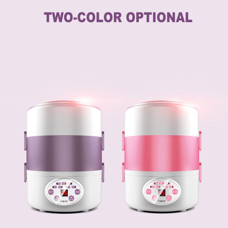 Elektryczne pudełko śniadaniowe z trzema warstwami, zaplanowanym gotowaniem i ogrzewaniem, izolowane pudełko śniadaniowe ze stali nierdzewnej