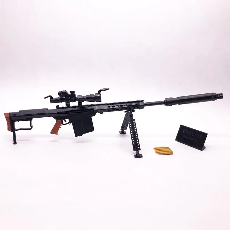 1/6 M82A1 Barrett Sniper Rifle 4D Plastic Assemble Gun Model For Soldier Military Building Blocks Toy