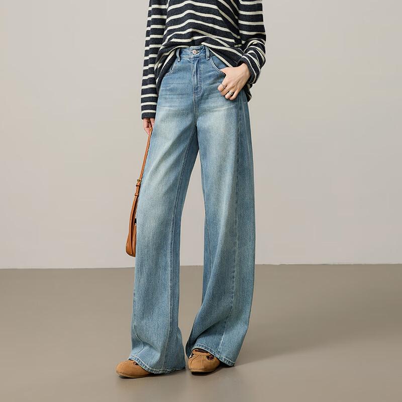 Yiyang Women s Retro Straight Wide Leg Jeans 29