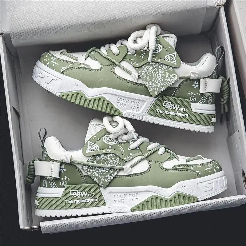 Fashion Sneakers for Men Designer Platform Casual Shoe Fashion Street Skate Shoes for Men Lace Up Vulcanize Shoes Luxury Tenis Shoes2024