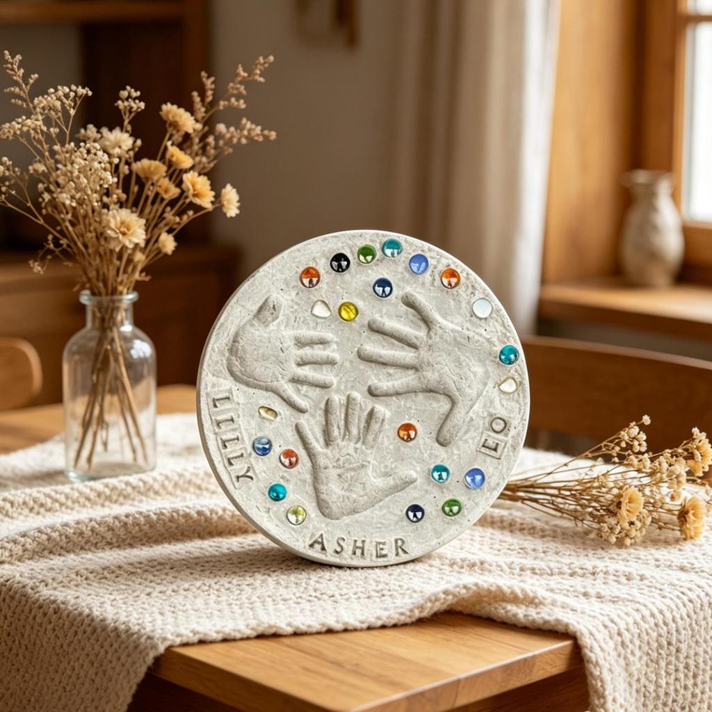 Handabdruck Trittstein-Set DIY Familienerinnerungsstück Machen Sie Ihren eigenen Trittstein Für Kinder Jugendliche Erwachsene Hausbesitzer Muttertag
