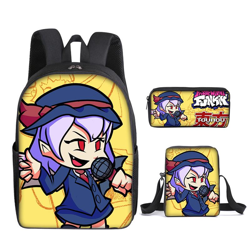 Classic Funny Friday Night Funkin 3D Print 3pcs/Set Pupil School Bags Laptop Daypack Backpack Inclined Shoulder Bag Pencil Case