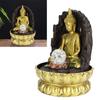 Resin Water Fountain Ornaments Meditating Buddha Statue LED Lighted Tabletop Fountain Home