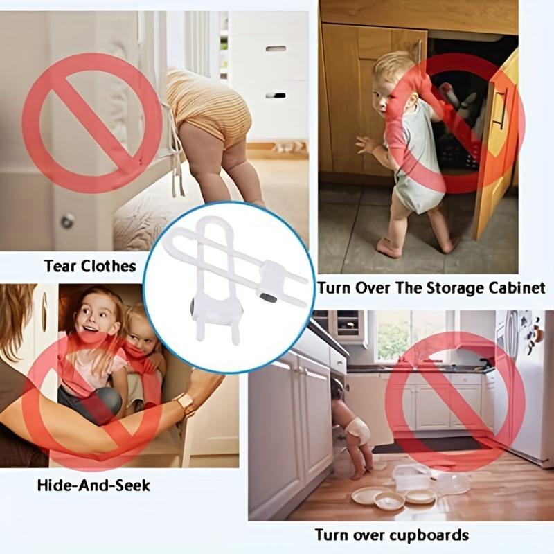 2/4PCS Sliding Cabinet Child Safety Locks Baby Proofing Cabinet Lock Cupboard Latches for Kids On Closet Door Knobs Handles