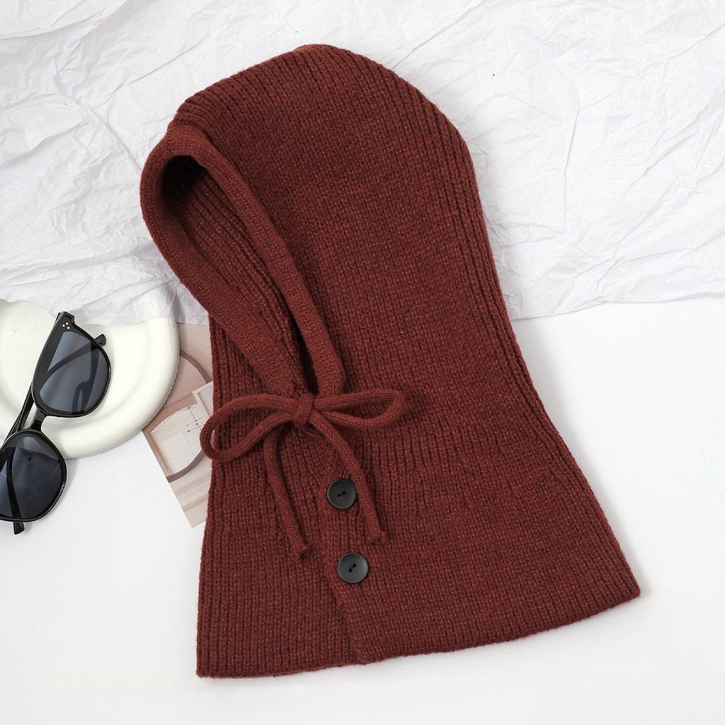 Kominiarka damska zimowa ciepła czapka szalik zintegrowany ochrona uszu dla pary wełniana dzianinowa czapka