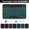 Samsung Tablet Tab A9 Plus Leather Case with Backlit Bluetooth Keyboard and S11 Pen Slot