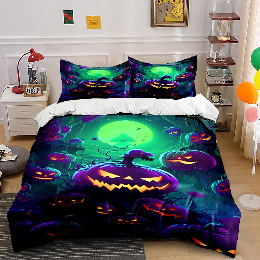 Glowing Pumpkin Enchantment Bedding Sets Duvet Cover Sets Duvet Covers Pillowcases(1*Duvet Cover 2*Pillowcases Without Duvet Insert)