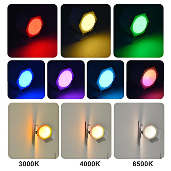 Wall Lamp with Remote Control 360-Degree Rotation Dimmable Indoor LED