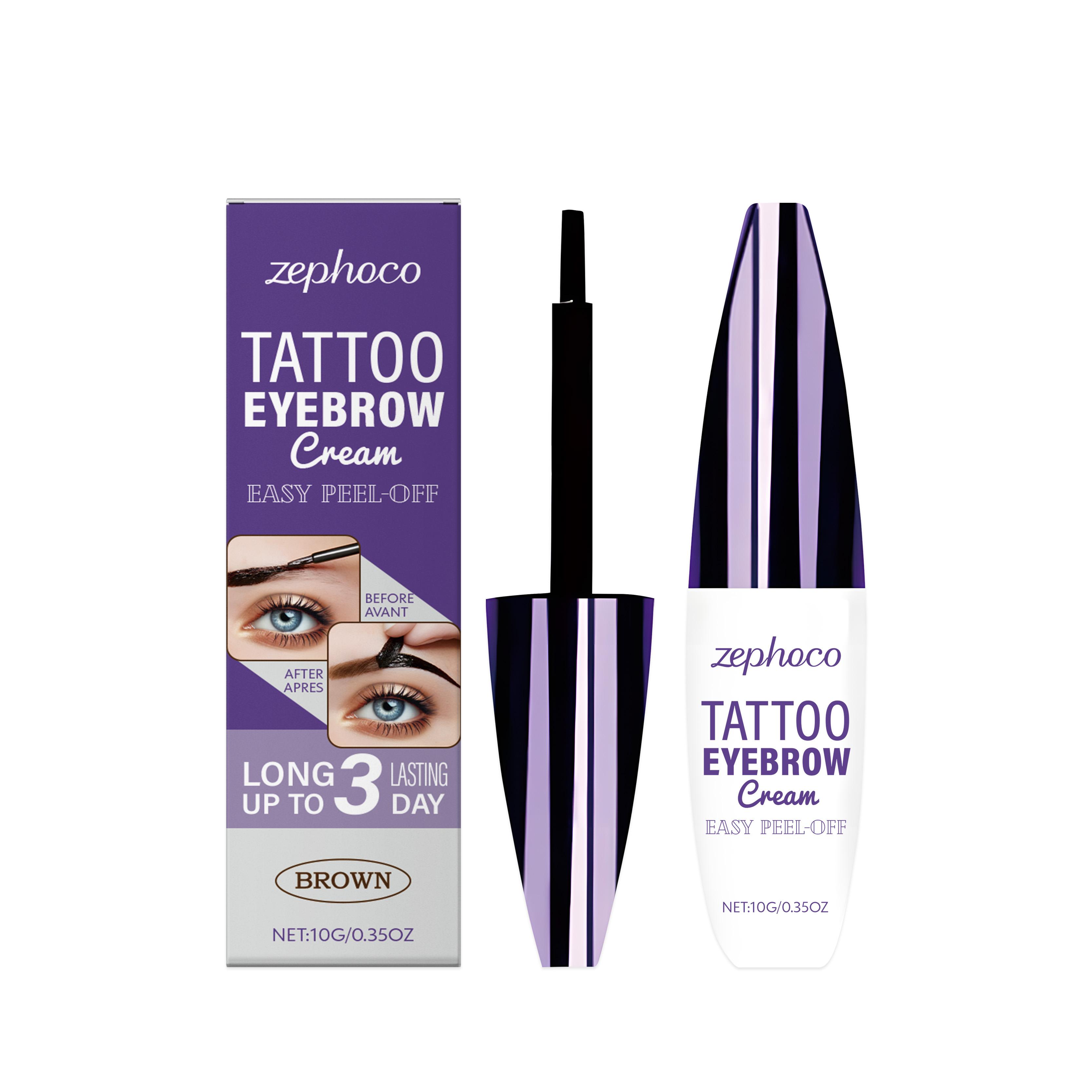 zephoco Brown Peel-Off Eyebrow Tint, Natural Long-Lasting Color, Resistant to Smudging, Creates Unique Eyebrow Makeup