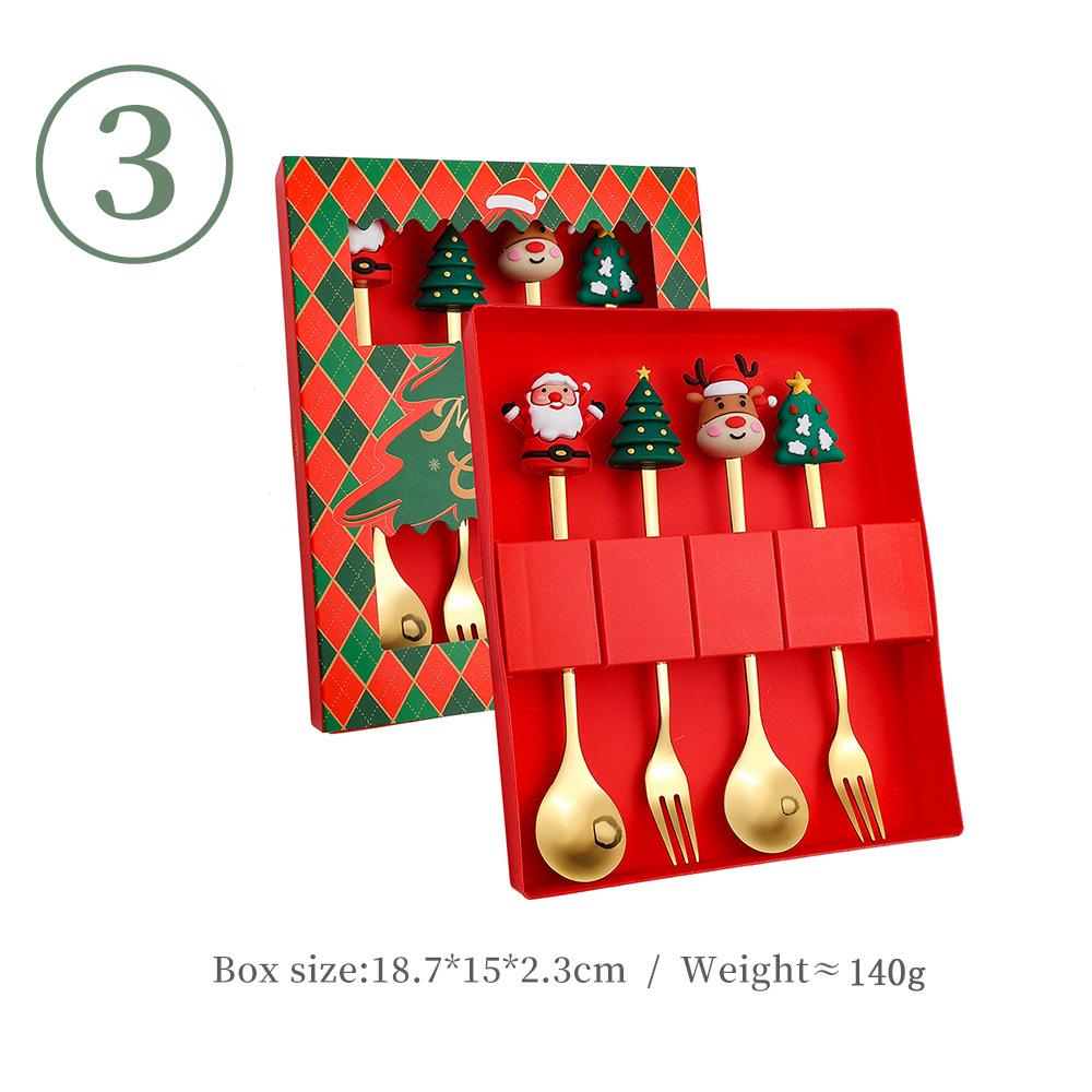 Cross-border Christmas Santa Claus Spoon Set – Cute Cartoon Coffee & Dessert Spoons, Perfect Christmas Gift.