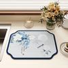 Absorbent Coffee Bar Mat for Espresso Machine, Floral Bird Pattern Non-slip Dish Drying Mat, Diatom Mud Quick Dry Mat for Kitchen Sink Countertop