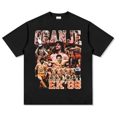 Holandia 1988 Koszulka Piłkarska Drużynowa Unisex Oversize Czysta Bawełna Krótki Rękaw Retro Casual Top do Stylu Ulicznego Codzienny Strój