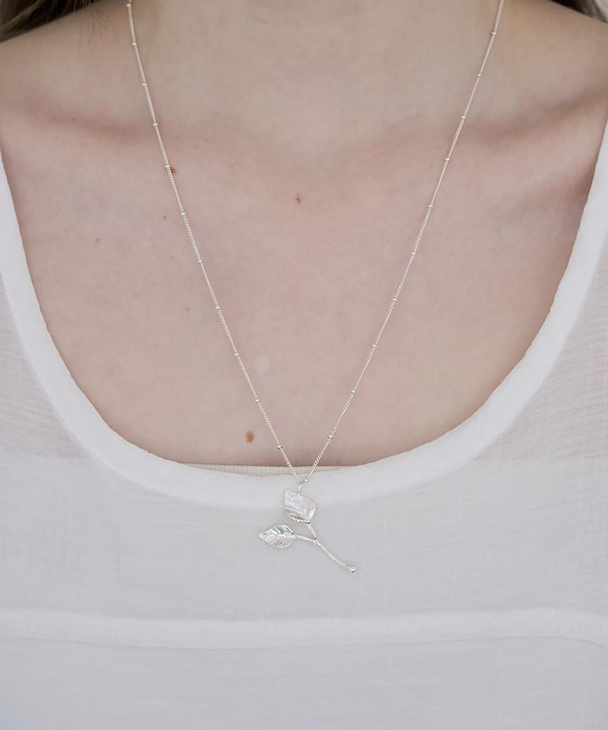 Still Instant Rose With Dew - Necklace 04