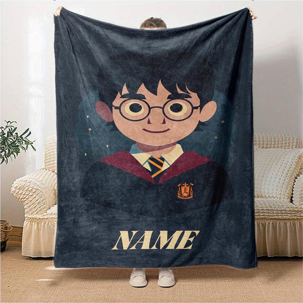 Custom Name Harry Potter Adventure blanket for Couch & Bed, Plush Cozy Fuzzy Blanket Super Soft & Warm Blankets for Fall and Winter. 090879