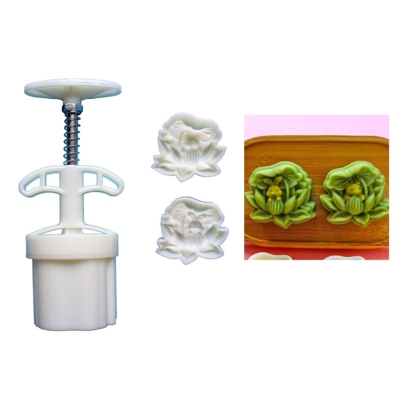 3D Flower Mooncakes Mould ABS Plastic Baking Tool Hand Press Designs For Cakes Cookie And Chocolates
