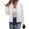 Autumn/Winter 2025 Solid Color Women's Zipper Jacket with Baseball Collar