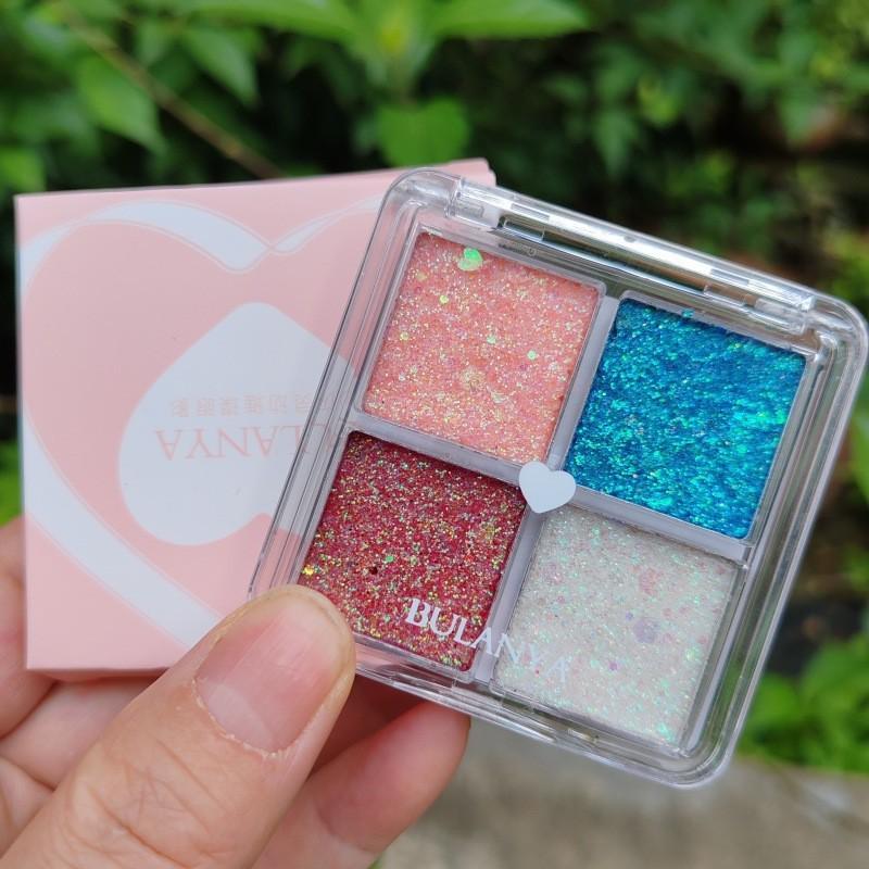Xibei June 1 Stage Makeup: 12-Color Student Eyeshadow Palette with Pearlescent and Glitter Finish
