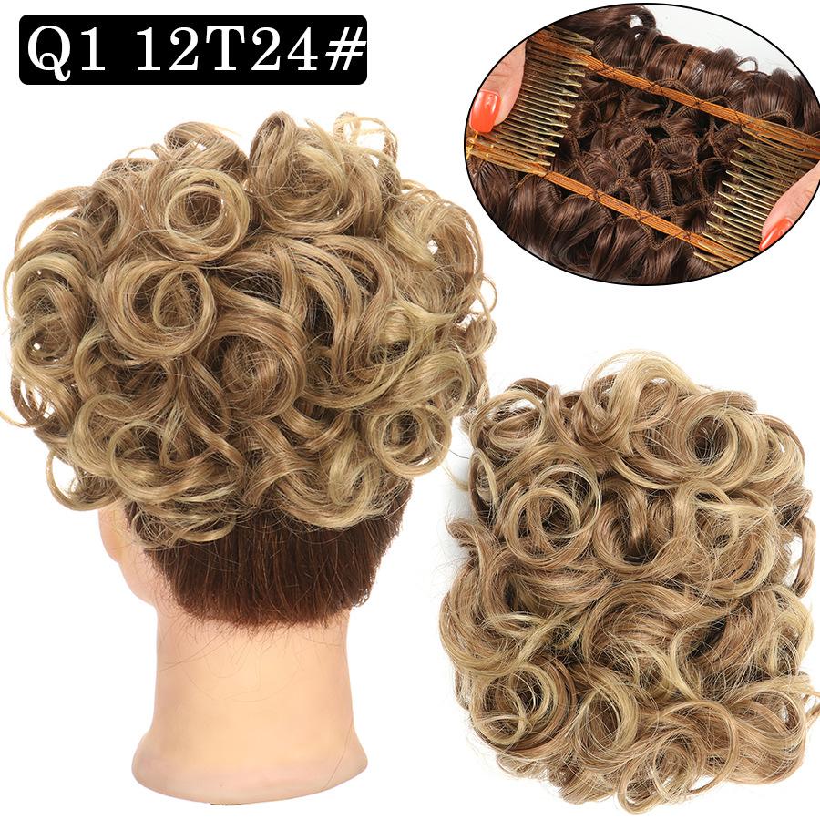 Combs Messy Bun Hair Piece Curly Dish Hair Buns Extension Thick Chignon Hairpiece Clip in Ponytail Scrunchies Hair Pieces for Women