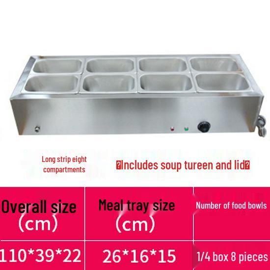Stainless Steel Electric Food Warming Table - Multi-Functional Countertop Heater for Soups & Dishes.