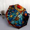 Stained Window Panel: Celestial DreamsUmbrella, Portable 3-Fold Compact Umbrella for Men & Women Gift