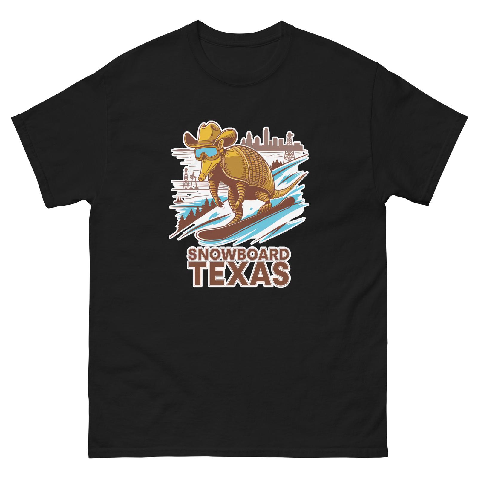 Snowboard Texas Armadillo USA Snowboarding Animal T-Shirt XXL