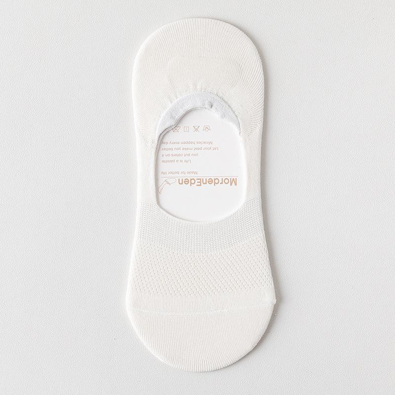 5 Pairs of Men's Summer Thin Cotton Odor-proof Invisible Non Slip Cotton Socks
