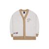 New Era MLB Serie Farbblock-Besatz Einreiher V-Ausschnitt Gestrickter Cardigan Pullover Unisex Pullover Elfenbein 13559741