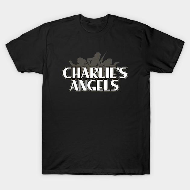 Men Black Print T-shirt Charlie S Angels No-Cut Transfer Paper Print Cotton Tshirt 4XL чёрный