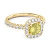 Lemon Quartz Round Cushion Halo Ring - 925 Sterling Silver Gold Vermeil