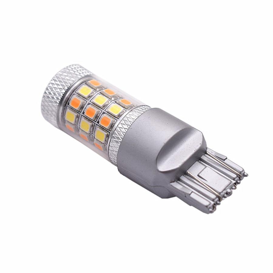7443 42SMD 2835 LED-Glühbirnen Blinkerlicht Switchback Weiß/Bernsteinfarben Fehlerfreie Blinkerglühbirnen 2 Stück