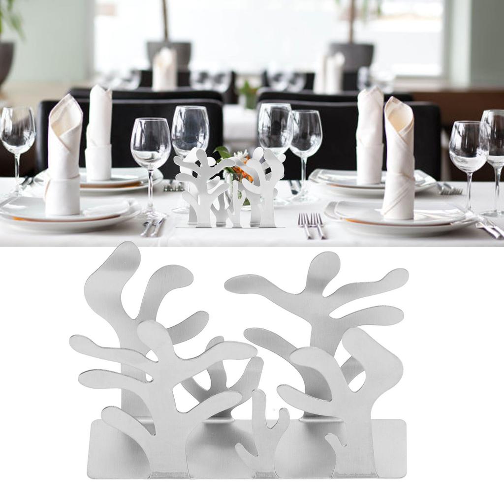 Coral Napkin Holder Iron Art Vertical Napkin Holder Multifunction Metal Napkin Holder Desktop Storage Rack for Bar Hotel